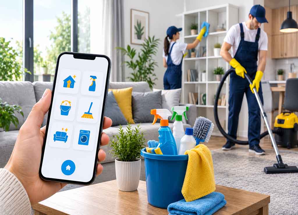 اپلیکیشن خدماتی نظافت و خدمات منزل و مدیریت نیروهای خدماتی